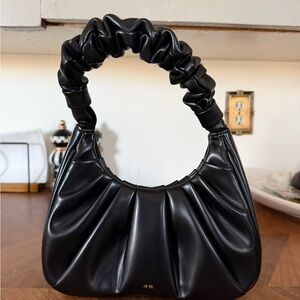 JW PEI Black Ruched Handle Shoulder Bag